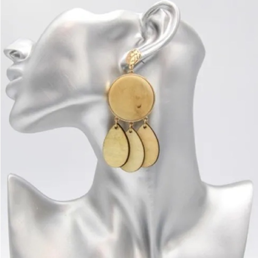 Handmade Natural Wood Pierced Earrings
(New)